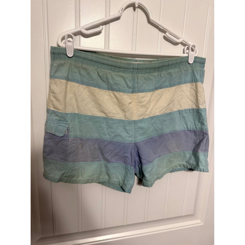 McGraw Swim Trunks‎ Mens Large Blue Colorblock Vintage Cotton Cargo Shorts